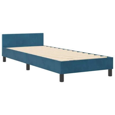 Image of Bed Frame Dark Blue 80x200 cm Velvet vidaXL