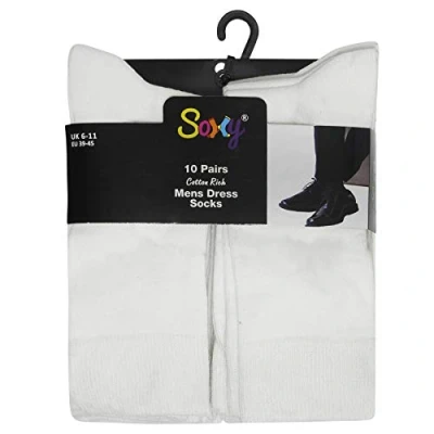 Image of Mens 20 Pack Dress Socks White