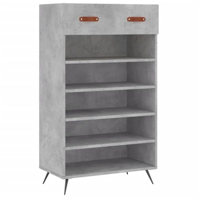 Image of vidaXL Shoe Cabinet Concrete Grey 60x35x105 cm Engineered Wood