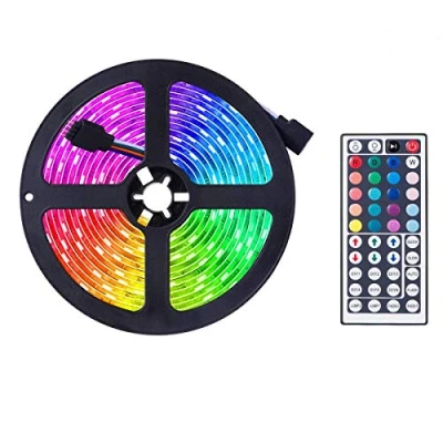 Image of LED Strip Lights, Colour Changing Fairy,RGB Light Set with Remote Control Ideal for Room, Home, Kitchen, Parties (5m)