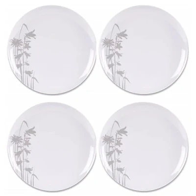 Image of Kampa Set of 4 Caravan Meadow Alfresco Melamine Side Plate &amp; Bowl MM0019