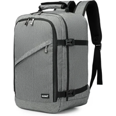 Image of Kono Cabin Bags 44x33x20 cm Underseat for Easyjet，Medium Carry On Travel Backpack 30 L Size Rucksack Hand Luggage Bag Grey