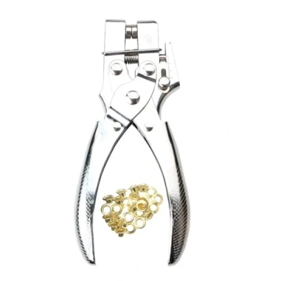 Image of YUNNESS Eyelet Set, Pliers Metal Eyelets 3mm &amp; 5mm Grommet Tool Kit with Hole Punch Tarpaulin Installation Tools