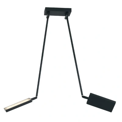 Image of BOOK LED 2 Light Semi Flush Black 2600lm 3200K 85x16x15 200cm
