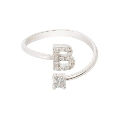 Image of Latelita Initial B Ring, Women&#039;s, Size: One Size, Silver
