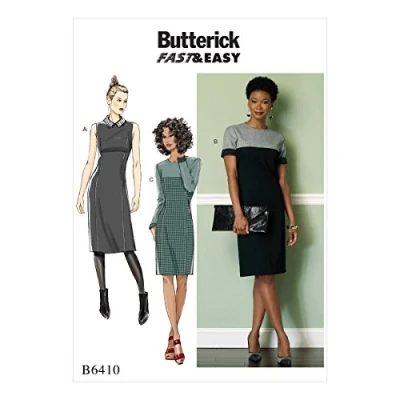 Image of Butterick Patterns 6410 E5, Miss Petite Dress,Sizes 14 22, Tissue, Multi Colour, 17 x 0.5 22 cm