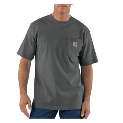 Image of Carhartt Men&#039;s Loose Fit Heavyweight Short Sleeve Pocket T Shirt Closeout, Charcoal, XL