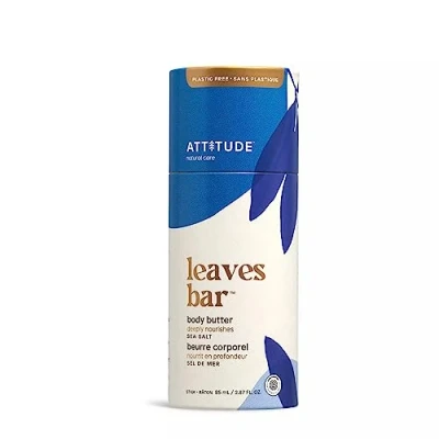 Image of ATTITUDE Nourishing Body Butter Bar, EWG Verified, Vegan and Plastic free Care, Sea Salt, 85 mL