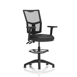 Image of Eclipse Plus II Operator Chair Mesh Back Black Seat Arms Draughtsman