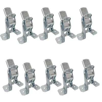 Image of Bulldog Clamp (10 Pack) Spring Grip Garage Closet Wall Organizer for Brooms, Mops, Rakes, Etc.