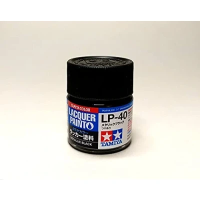 Image of RCECHO Tamiya Model Color Lacquer Paint LP 40 Metallic Black 10ml 82140