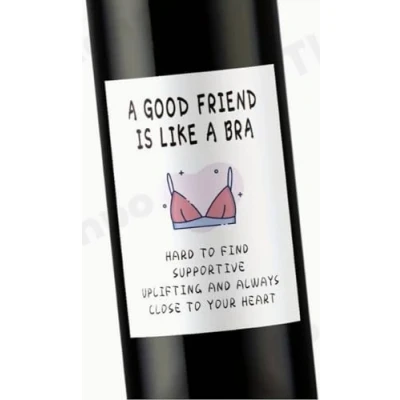 Image of CAA Trading™ Good Friend Funny Novelty Wine Bottle Label Sticker Alcohol Best Special Friends Colleague (1 Sticker)