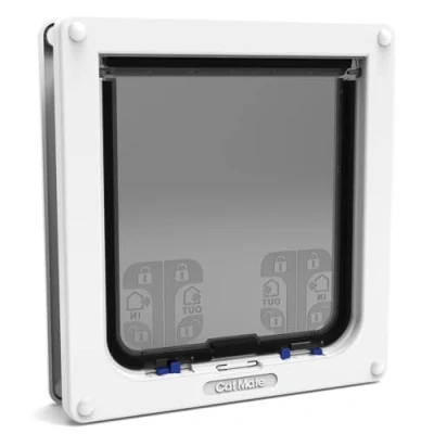 Image of Cat Mate 4 Way Locking Flap for Large Cats and Small Dogs, Easy Installation in UPVC Doors, Glass, Wooden Doors White