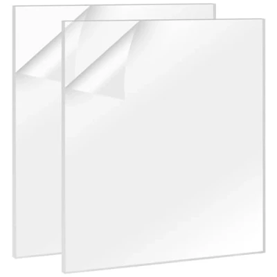 Image of KEILEOHO 2 PCS 6mm Clear Acrylic Sheet, 300 x 300mm Plastic Sheets, Transparent Boards Panels for Picture Frame Replacement, DIY Display Projects