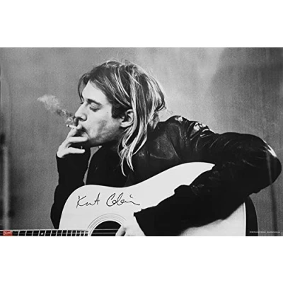 Image of Close Up NIRVANA POSTER KURT COBAIN SMOKING &amp; GUITAR (91,5cm x 61cm) + a surprise poster!