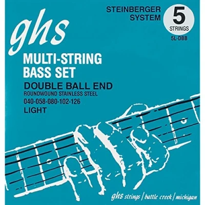 Image of GHS 5LDBB 40 126 Light 5 String Bass Double Ball End Set