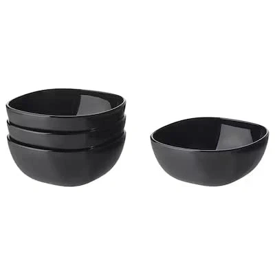 Image of Bowl, Black, 14 cm 4 Pack + Free finchley Pen