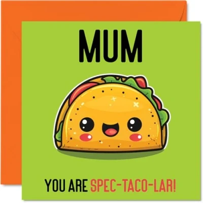 Image of Birthday Cards for Mum Spec Taco lar Funny Happy Card from Son Daughter, Mother’s Day Mother, 145mm x Joke Greeting Women Her