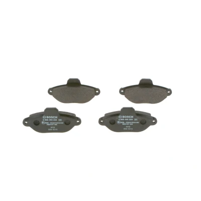 Image of 1736940, ME9S5J2K021BA Brake pad set BOSCH 0 986 495 255 Low Metallic with mounting manual FIAT: 500 Hatchback, Panda II Punto Hatchback