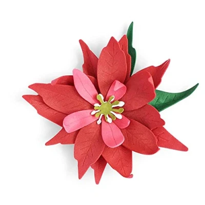 Image of Sizzix Thinlits Set 7PK Poinsettia Flower by Olivia Rose 665028 Metal Cutting Die for Cardmaking, Scrapbooking, Papercraft and More, Grey, One Size