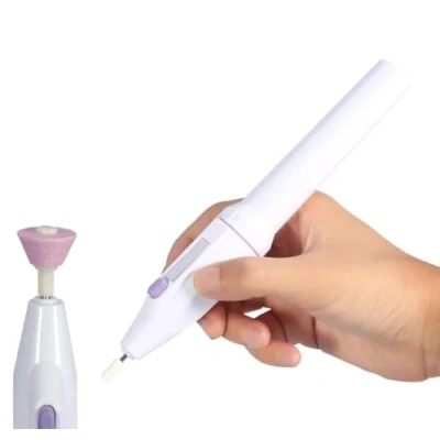 Image of Electric Manicure Set, File Drill Nail Art Polisher Grinder Pedicure Machine With 5Pcs Bits for Home Salon
