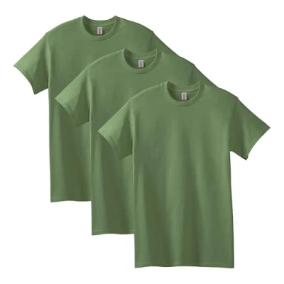 Image of Gildan Heavy Cotton T Shirt, Style G5000, Multipack, Military Green (3 Pack), 3XL (Pack of 3)