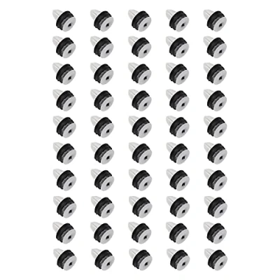 Image of eMagTech 50pcs White Plastic with Rubber Lip Door Card Interior Trim Panel Clips Kit LR013135 Fastener Retainer Mounting Compatible Land Rover Ford Focus Fiesta