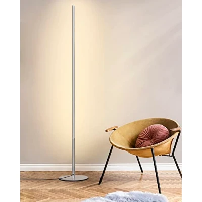 Image of EDISHINE Modern LED Floor Lamp, 57.5&quot; Minimalist Dimmable Corner Lighting, Standing Tall Lamp for Living Room, Bedroom, Office, 3000K Warm White Light