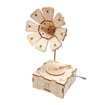 Image of Wooden Music Box Puzzle Wood Mechanical Box,Hands Craft Building Kits, Stem Toys, Decorations, Model Kits for Kids