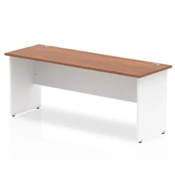 Image of Impulse Panel End 1800/600 Rectangle Desk Walnut Top White TT000103