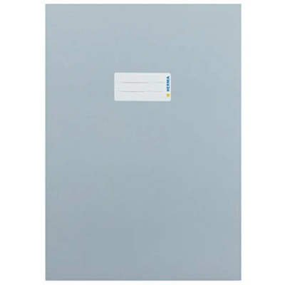 Image of HERMA Cardboard Exercise Book cover A4, with inscription field, made of extra strong cardboard, slip on jackets for school, grey