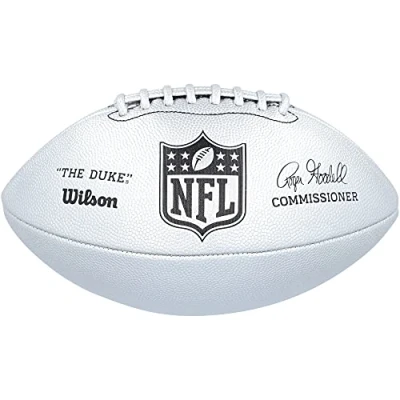 Image of Wilson NFL DUKE METALLIC EDITION American Football, Mixed Leather, Official Size, Silver, WTF1827XB