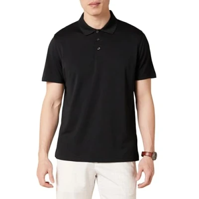 Image of Amazon Essentials Men&#039;s Slim Fit Quick Dry Golf Polo Shirt, Black, M