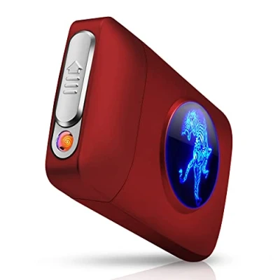 Image of Lafagiet XL666 Cigarette Case with 18 Slot Capacity, Magnetic Cap, USB Rechargeable LED Screen, Tungsten Coil Lighter, Father&#039;s Day Gift for Men