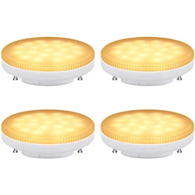 Image of Long Life Lamp Company 4 Pack 7w LED GX53 Light Bulb Warm White Replacement for Round CFL Under Shelf Lighting, Display Cabinets, Kitchen Units