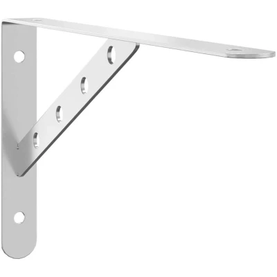 Image of vidaXL Shelf Brackets 4 pcs 30x2.5x15.5 cm Silver Stainless Steel