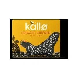 Image of Kallo Organic Chicken Stock Cubes, Gluten Free &amp; Coeliac Friendly with No Artificial Colours, Flavours or Preservatives, Premium for Broth, Soups, Sauces Gravies, 90 Pack 15 x 66g