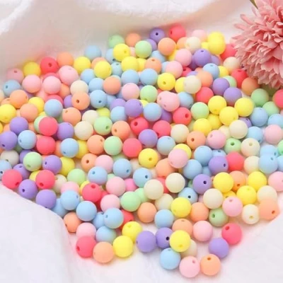 Image of HERZWILD 300pcs Mixed Colourful Beads,12mm Acrylic Round Loose Beads, Opaque Pastel Colors Beads for DIY Jewelry Making Art Craft (12mm)