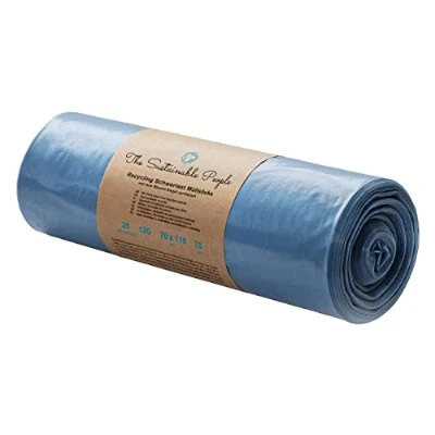 Image of TSP Heavy Duty Bin Bags 120 L Made from at least 90% Post Consumer Waste (PE) Blue Angel Certified Pack of 25 Extremely Tear Resistant (70 μm) 700 x 1100 mm Ideal for Renovation and
