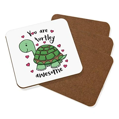 Image of You Are Turtley Awesome Coaster Drinks Mat Set Of 4