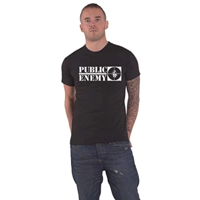 Image of Public Enemy T Shirt Crosshairs Logo Official Mens Black XXL