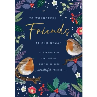 Image of Avant Garde Studios Christmas Card To Wonderful Friends Robin 9 x 6 inches