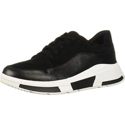 Image of Fitflop Women&#039;s Freya Suede Sneakers Slip On Trainers, Black, 3 UK 36 EU