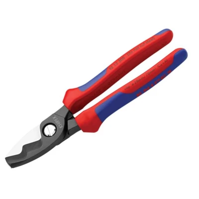 Image of Knipex Cable Shears with twin cutting edge burnished, multi component grips 200 mm 95 12