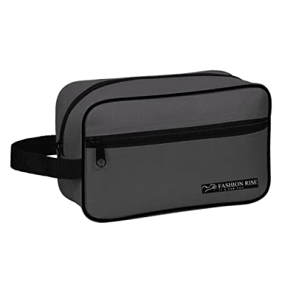 Image of Toiletry Bag Water Resistant Nylon Travel Wash Lightweight Dopp Kit for Men and Women (Grey)