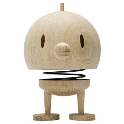 Image of Hoptimist Bumble, Wooden Decoration, Bobble Figure Made of Wood, Decorative Scandinavian, Living Room, Desk Office Gadgets, Great Small Gifts, 10 x 15 cm, Large, Raw Oak