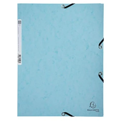 Image of Exacompta Ref 55560E Aquarel Collection A4 Elasticated Folders Holds Up To 250 Sheets of Paper, 400gsm Mottled Pressboard Assorted Pastel Colours (1 item).