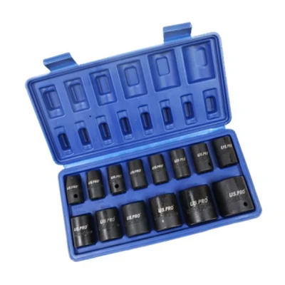 Image of US PRO 14 Piece 1/2in Dr Shallow Impact Sockets Metric
