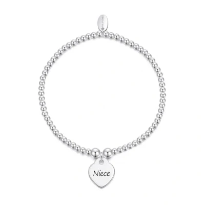 Image of Philip Jones Niece Heart Charm Beaded Stretch Bracelet