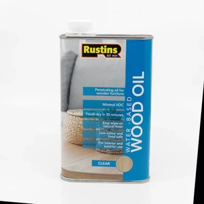 Image of Rustins Water Based Wood Oil, 500ml, Penetrating Oil for Wooden Furniture, Minimal VOC.